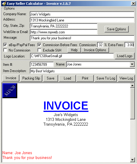 ebay fees invoice
